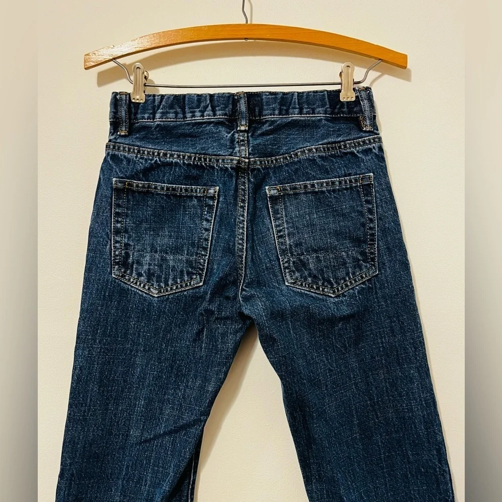 GAP Kids Youth Boys 14 Straight Leg Jeans Dark Wash Denim Adjustable Waist EUC